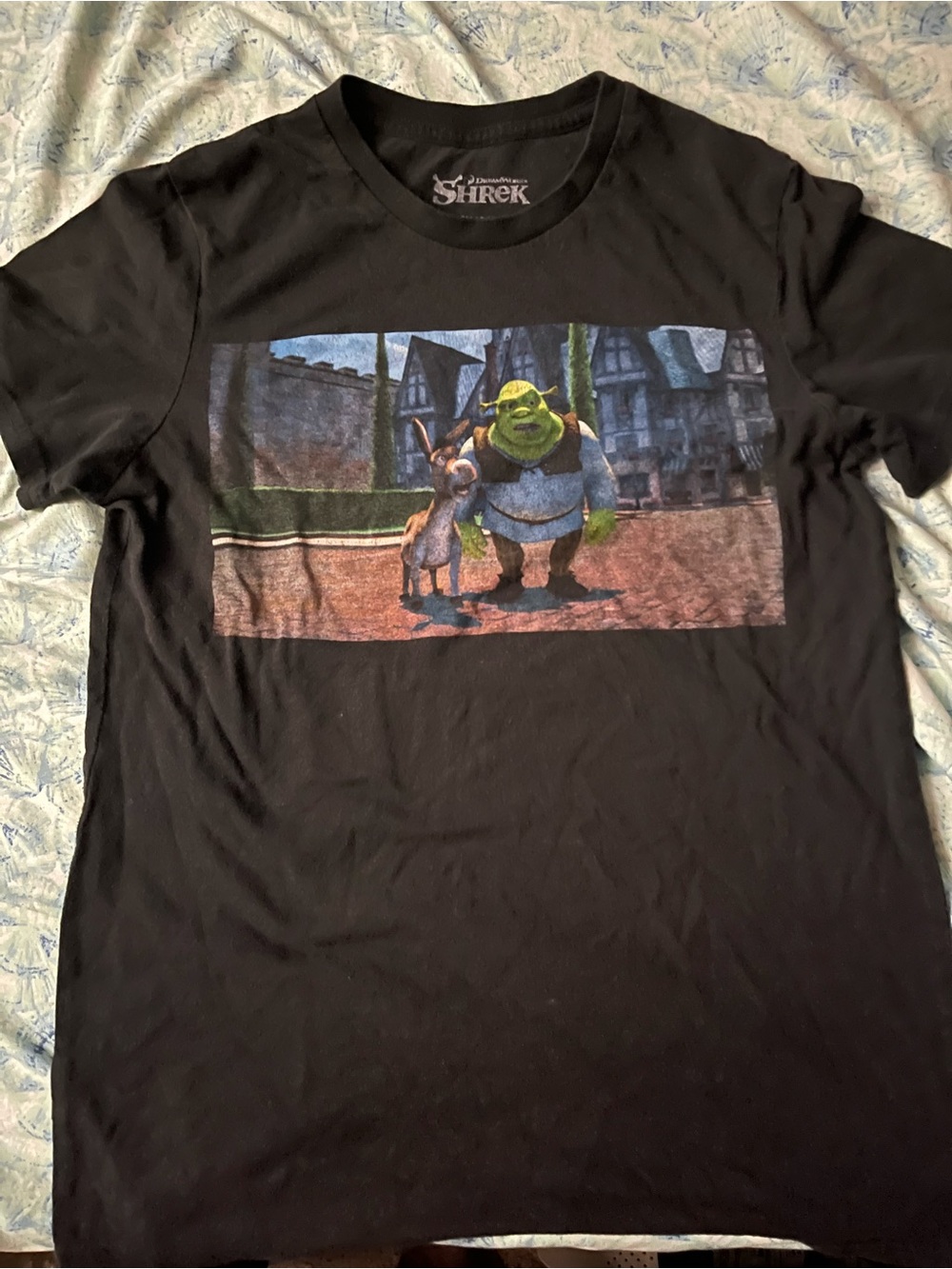 Shrek Graphic Black Tee featuring Shrek & Donkey